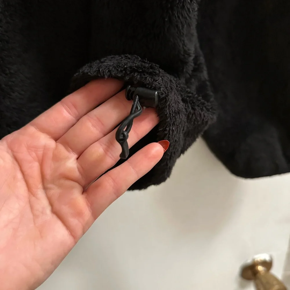 The North Face Black Osito Fuzzy Sherpa Full Zip Up Jacket Mocked Pockets XL - Picture 9 of 11